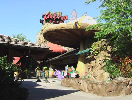 Outside view of the Rainforest Cafe.