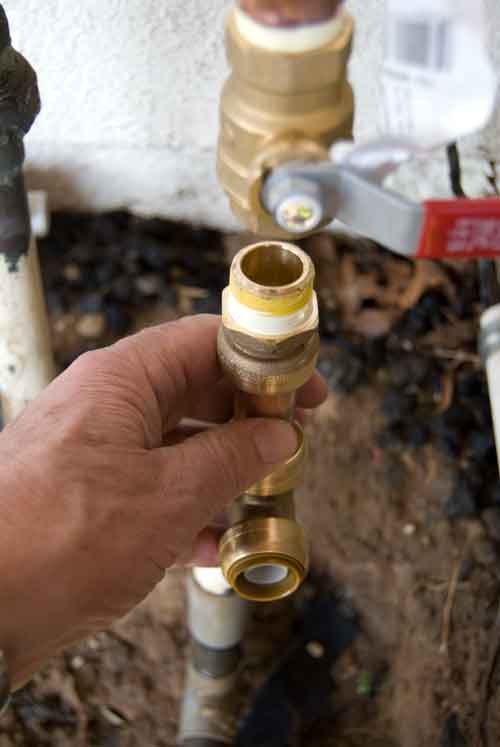 Extension to irrigation valve is made so the anti-siphon valves can be attached.